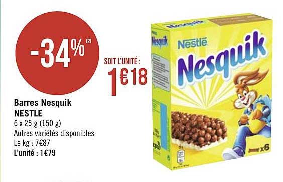 Barres Nesquik Nestle