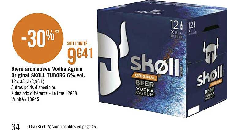 bière aromatisée vodka agrum original skoll tuborg 6% vol.