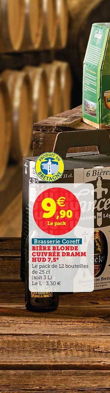 bière blonde cuivrée dramm hud 7.5° brasserie coreff