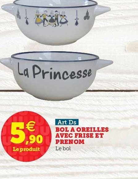 bol a oreilles avec frise et prenom art ds