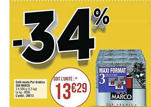 café moulu pur arabica san marco