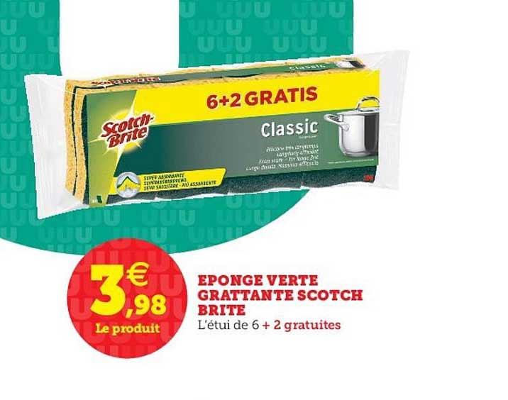 éponge verte grattante scotch brite
