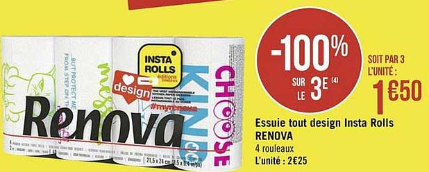 essuie tout design insta rolls renova -100% sur le 3e
