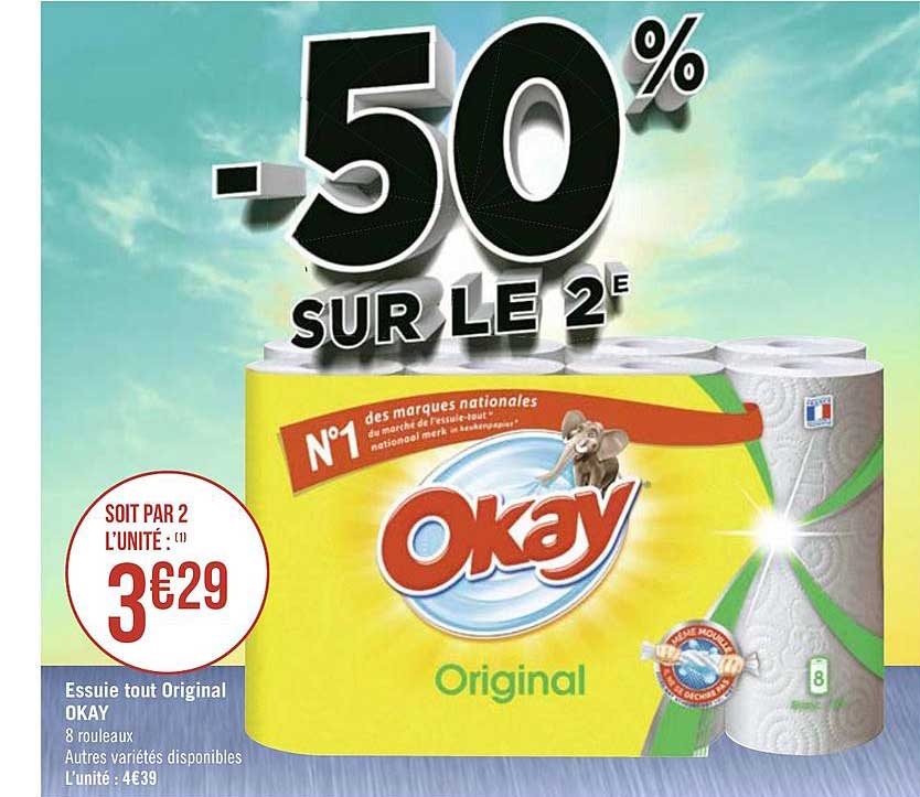 essuie tout original okay -50% sur le 2e