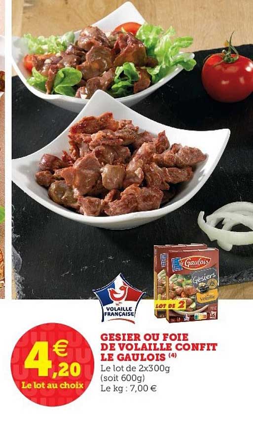 gesier ou foie de volaille confit le gaulois
