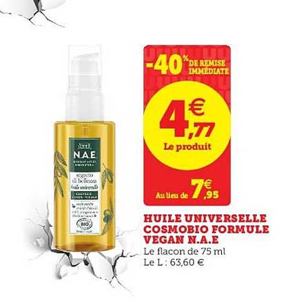 huile universelle cosmobio formule vegan n.a.e -40% de remise immédiate