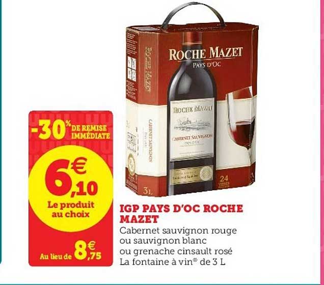 igp pays d'oc roche mazet -30% de remise immédiate