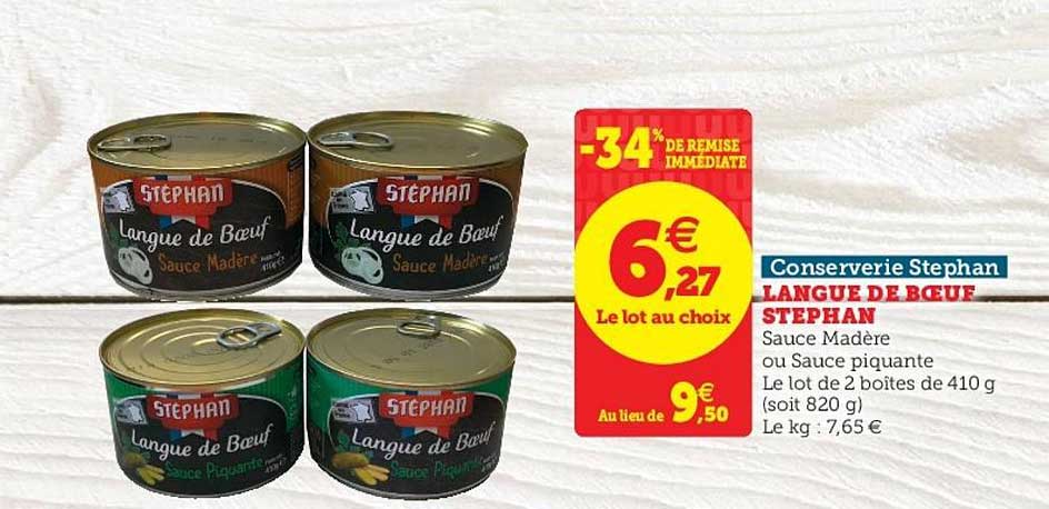 langue de bœuf stephan conserverie stephan -34% de remise immédiate