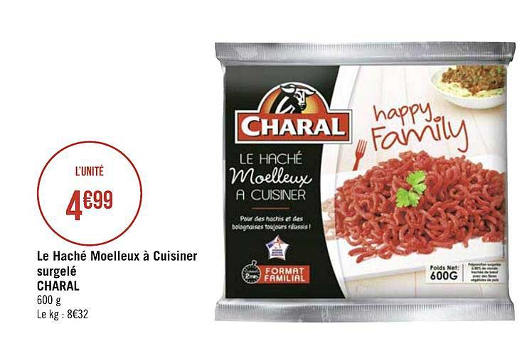 Le Haché Moelleux à Cuisiner Surgelé Charal