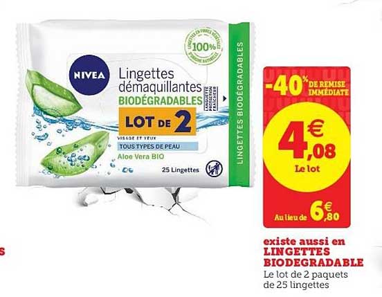 lingettes biodegradable -40% de remise immédiate