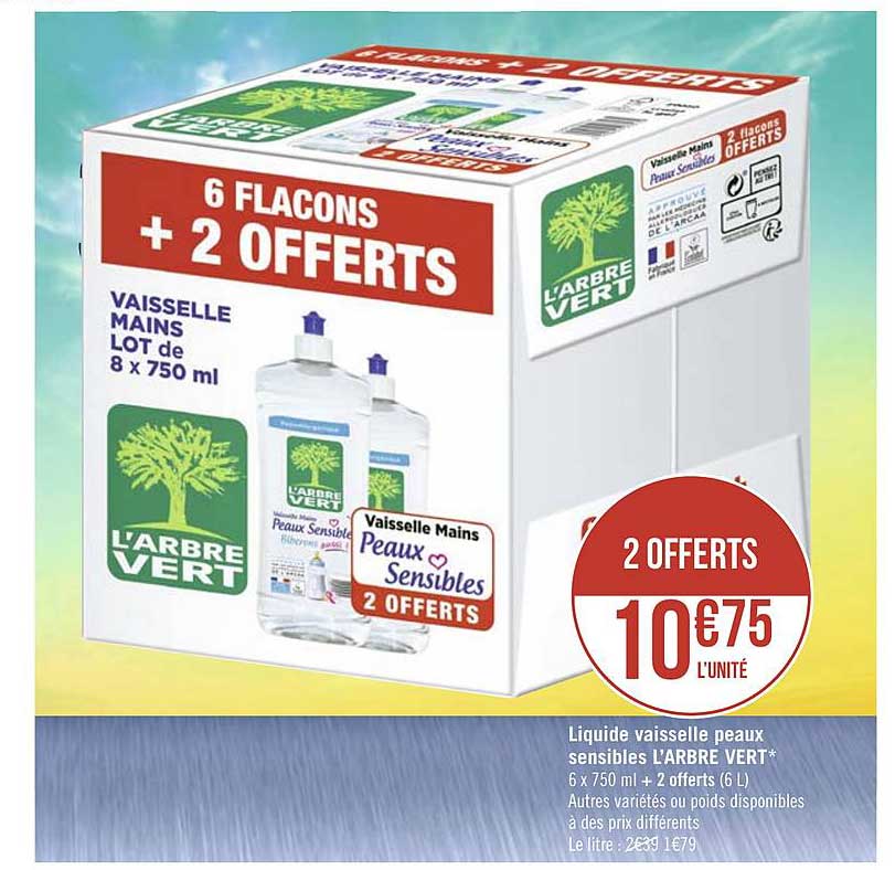 liquide vaisselle peaux sensibles l'arbre vert