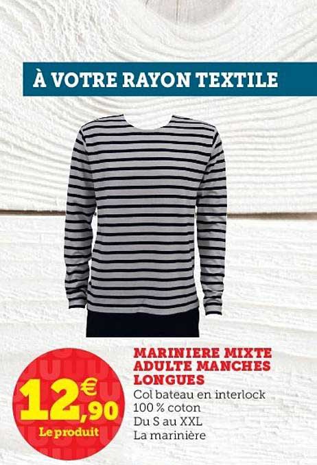 marinière mixte adulte manches longues