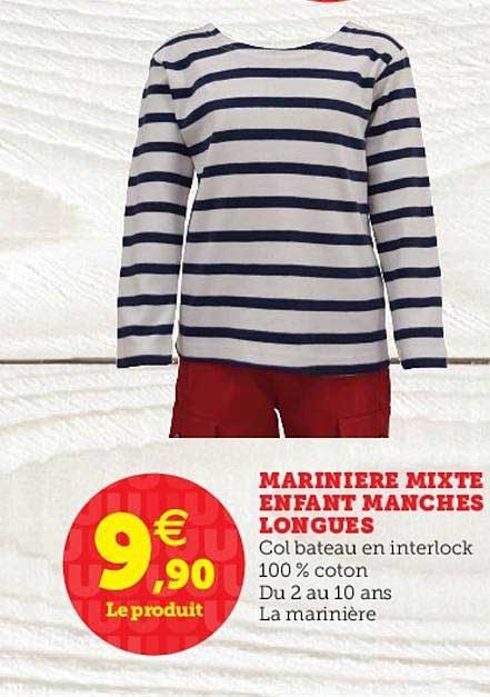 marinière mixte enfant manches longues