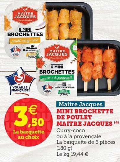 Mini Brochette De Poulet Maître Jacques Maître Jacques