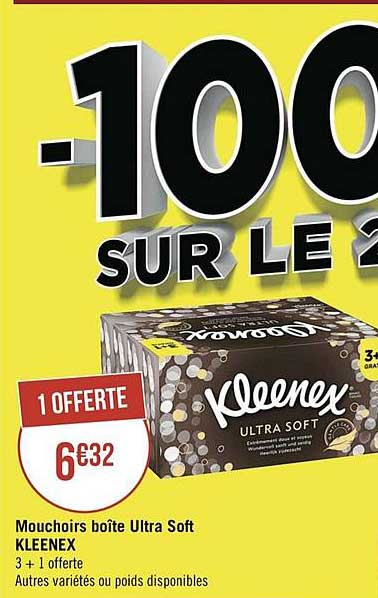 Mouchoirs Boîte Ultra Soft Kleenex