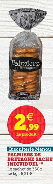 palmiers de bretagne sache individuel biscuterie menou