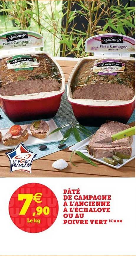 pâté de campagne à l'ancienne à l'échalote ou au poivre vert