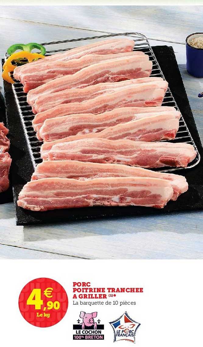 Porc Poitrine Tranchée à Griller
