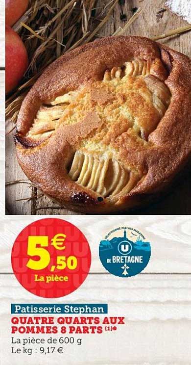 Quatre Quarts Aux Pommes 8 Parts Patisserie Stephan
