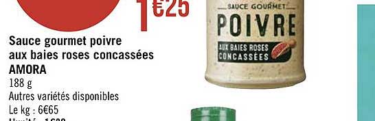 sauce gourmet poivre aux baies roses concassées amora