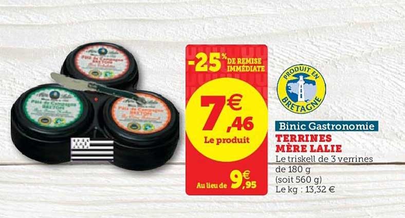 terrines mère lalie binic gastronomie -25% de remise immédiate