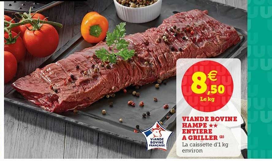 Viande Bovine Hampe Entière à Griller