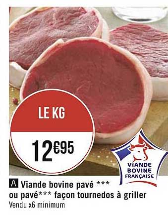 viande bovine pavé ou pavé façon tournedos à griller