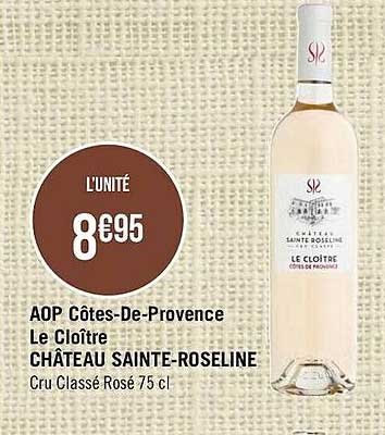aop côtes-de-provence le cloître château sainte-roseline