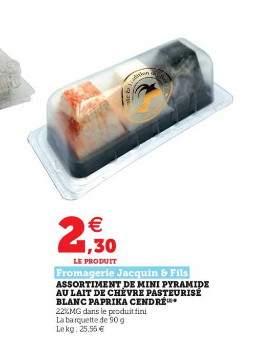 Assortiment De Mini Pyramide Au Lait De Chèvre Pasteurisé Blanc Paprika Cendré Fromagerie Jacquin & Fils