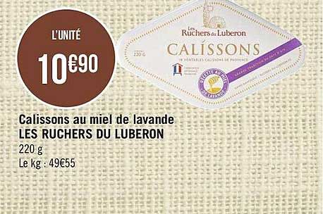 calissons au miel de lavande les ruchers du luberon