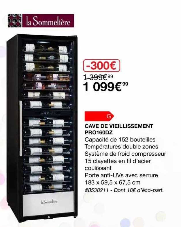 cave de vieillissement pro160dz la sommelière