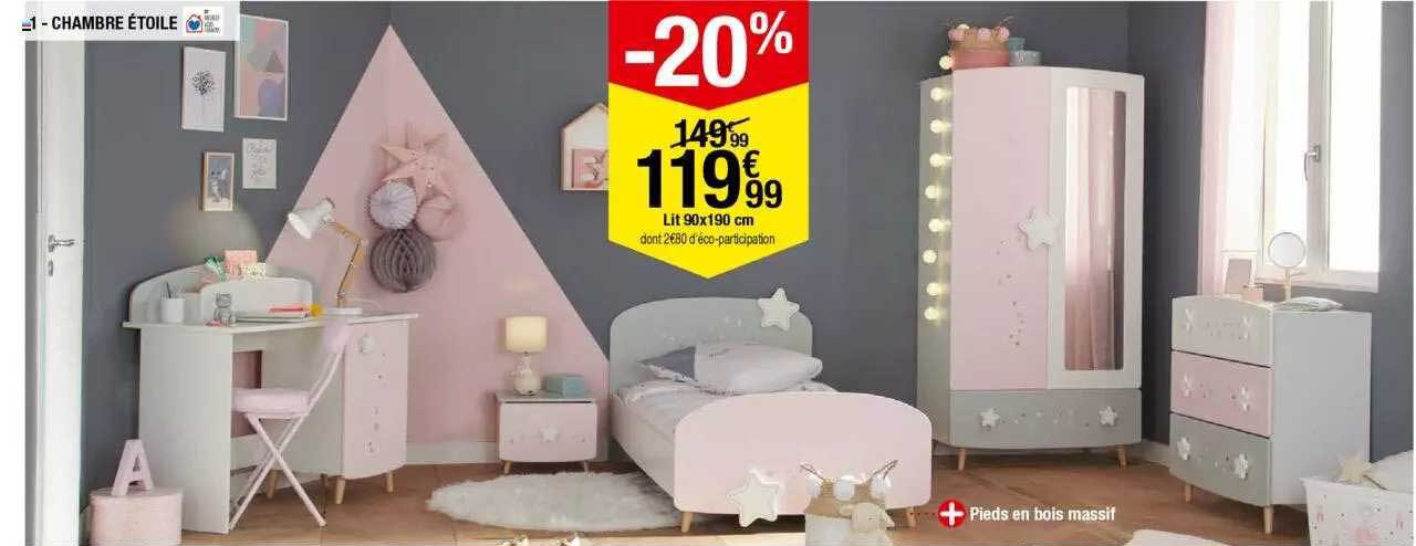 Chambre étoile : Lit 90 X 190 Cm