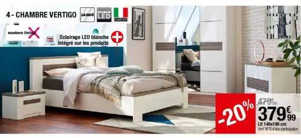 Chambre Vertigo : Lit 140 X 190 Cm