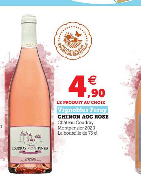 chinon aoc rose vignobles feray