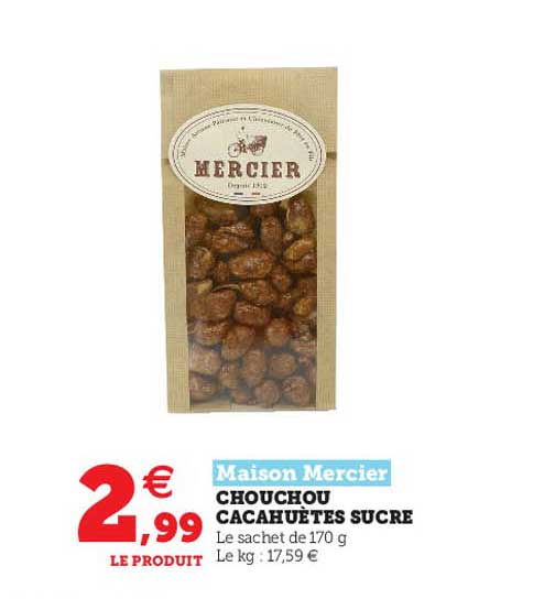 chouchou cacahuètes sucré maison mercier