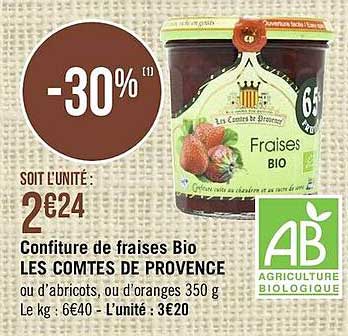confiture de fraises bio les comtes de provence