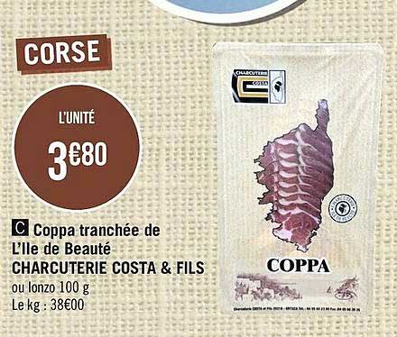 coppa tranchée de lîle de beauté charcuterie costa & fils