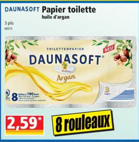 daunasoft papier toilette huile d'argan