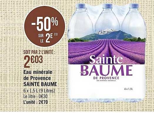 eau minérale de provence sainte baume