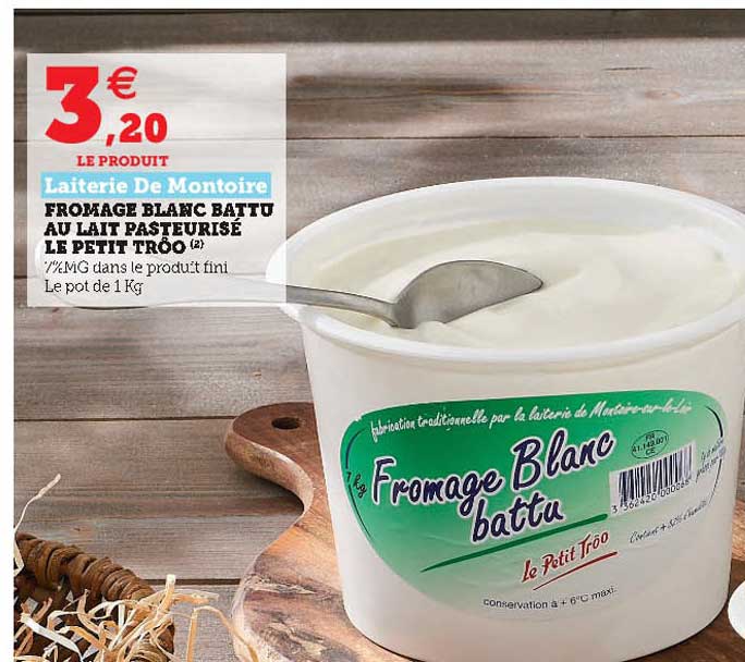 fromage blanc battu au lait pasteurisé le petit trôo laiterie de montoire