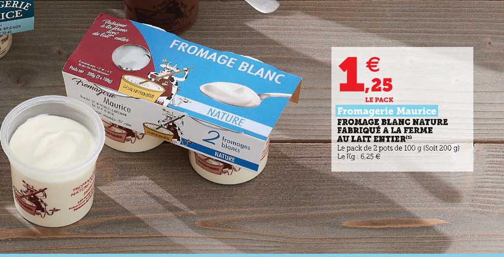 Fromage Blanc Nature Fabriqué à La Ferme Au Lait Entier