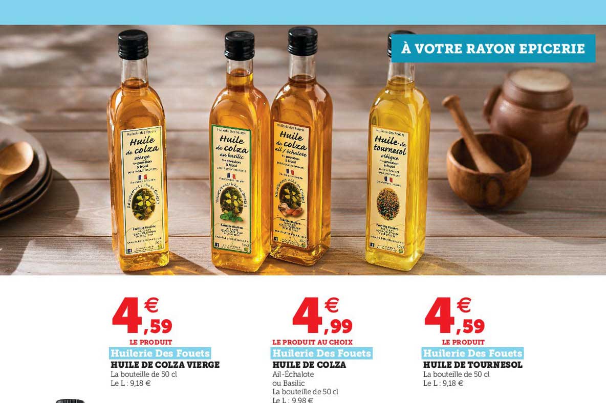 huile de colza vierge, huile de colza, huile de tournesol huilerie des fouets