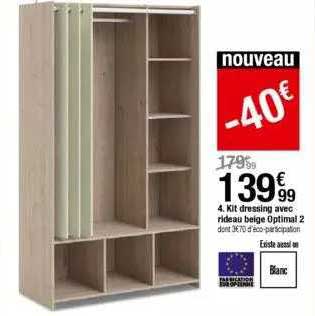 kit dressing avec rideau beige optimal 2