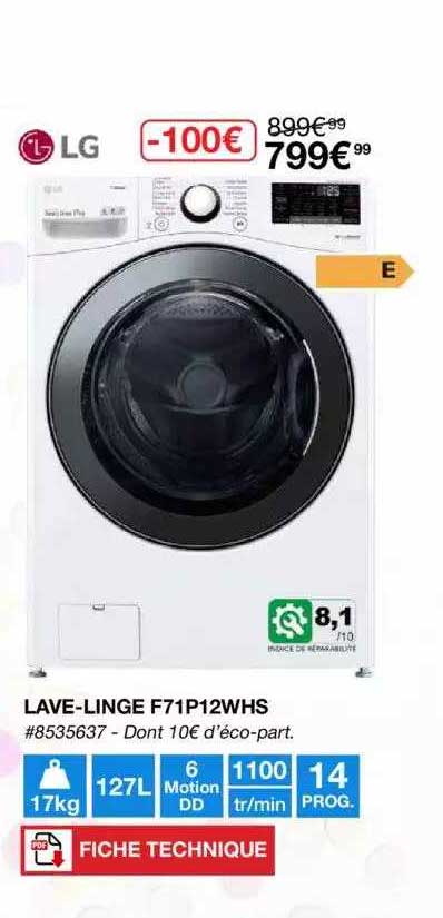 lave-linge f71p12whs lg