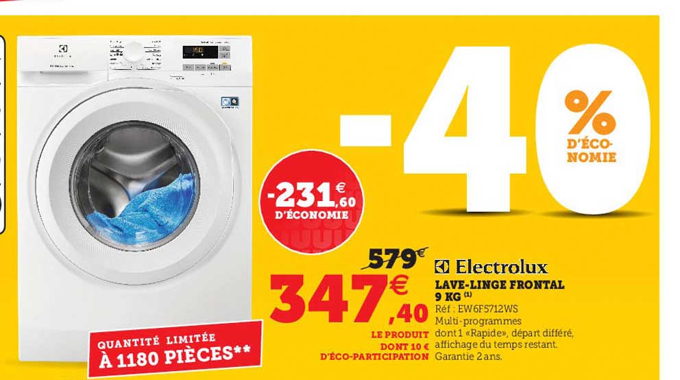 lave-linge frontal 9 kg electrolux