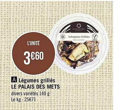 légumes grillés le palais des mets