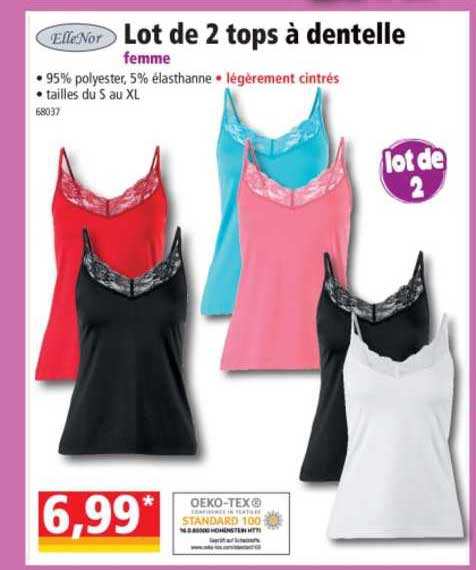 Lot De 2 Tops à Dentelle Ellenor