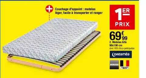 matelas alto dreaméa 90 x 190 cm