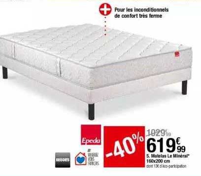 matelas le minéral epeda 160 x 200 cm