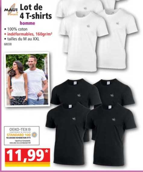 maui lot de 4 t-shirts